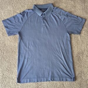 Fabletics Men's Blue Short Sleeve Golf Polo Shirt, Size Large